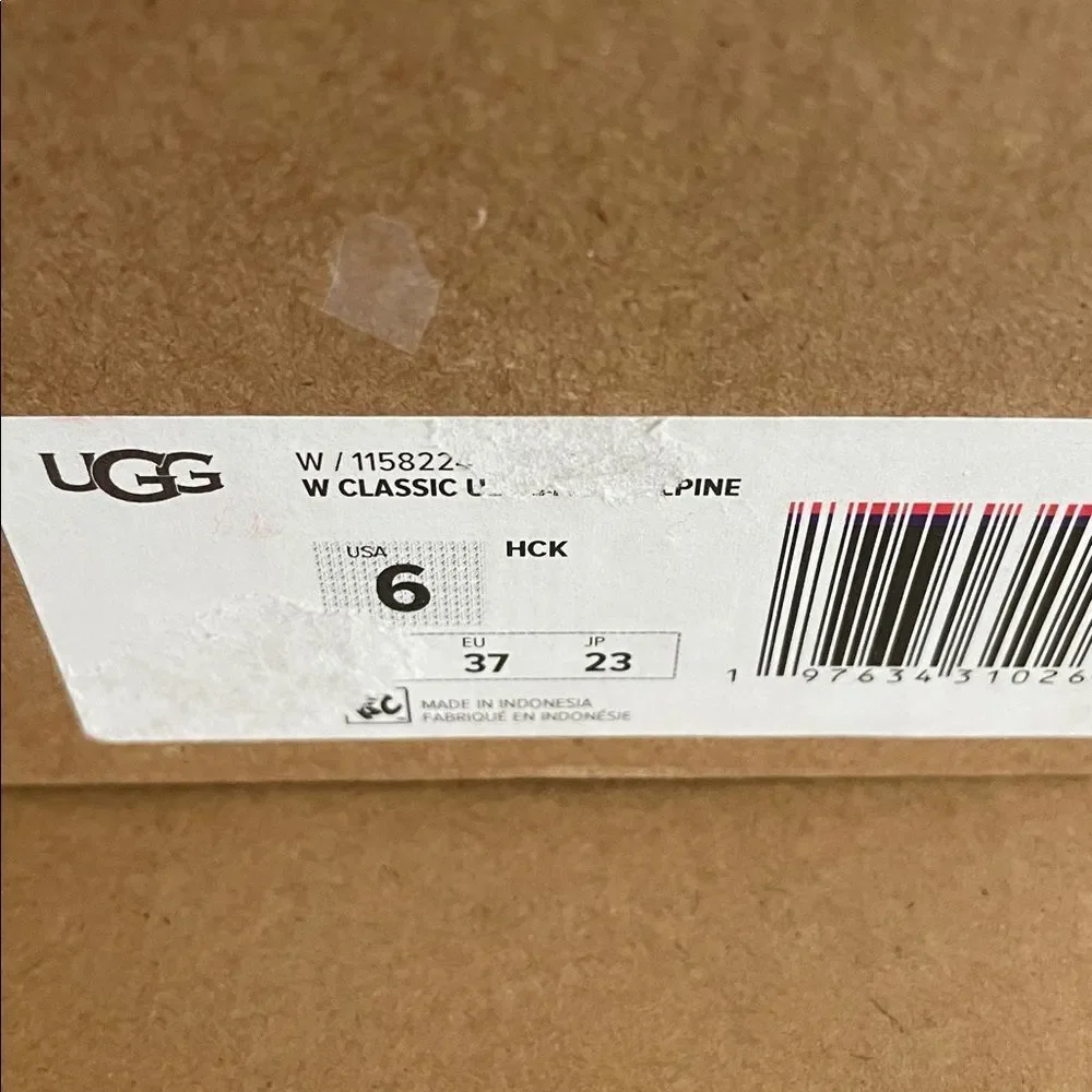 UGG Classic Ultra Mini Alpine Booties Hickory USA Women Size 6/UK 4/EU 37
